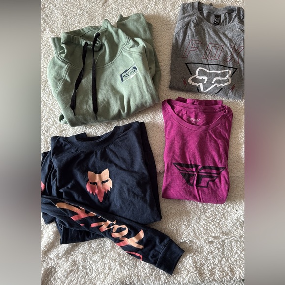 Fox Tops - Fox/Fly lot of Sweatshirts, Tees & Hoodies - Green, Gray, Black, Pink